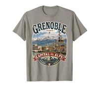 Grenoble France Capitale des Alpes - Téléphérique Vintage T-Shirt