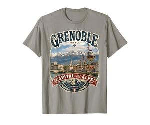 Grenoble France Capitale des Alpes - Téléphérique Vintage T-Shirt