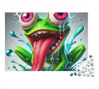 Grenouille 1000 Pièces Crazy Grenouille Puzzle Adulte Impression HD Anti-Stress pour S'amuser pour Débutants pour Collectionner Édition Limitée 70x50cm/1000pcs