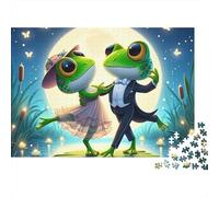 Grenouille 1000 Pièces Moon Dance Grenouilles Puzzle pour Adultes Qualité Premium Anti-Stress Difficile pour Experts Livraison Rapide sans Défaut 38x26cm/1000pcs