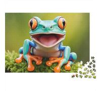Grenouille 1000 Pièces Moss Grenouille Puzzle pour Adultes Carton sans Odeur Anti-Stress pour S'amuser pour Débutants pour Cadeaux Corporatifs 38x26cm/1000pcs