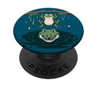 Grenouille - Amphibien - Alligator - Crocodile - Amoureux de Grenouille PopSockets PopGrip Adhésif