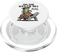Grenouille amusante sur tortue, On The Way To Get My Together PopSockets PopGrip pour MagSafe