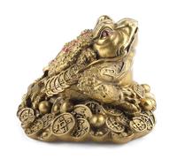 Grenouille Argent en Laiton Feng Shui Lune Fortune Richesse Traditionnelle À 3 Pattes pour Le Bureau Feng Shui Decor pour La Prospérité (1)