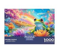 Grenouille Assise sur la Fleur au Milieu d'un étang coloré Puzzle De 1000 Pièces Grenouille rêve Éducatif Et De Défiant, Cadeau pour Tous 38x26cm/1000pcs