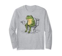 Grenouille Assise sur Les Toilettes amphibien Graphique Salle de Bain Manche Longue