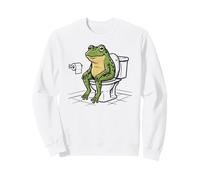 Grenouille Assise sur Les Toilettes amphibien Graphique Salle de Bain Sweatshirt