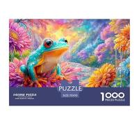 Grenouille Assise sur Une Fleur avec des pétales Dewy Puzzle De 1000 Pièces Grenouille rêve Éducatif Et De Défi pour Enfants Et Adultes 70x50cm/1000pcs