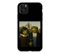 Grenouille avec Coupe de Cheveux Bob American Gothic Gen Z Portrait de Ferme Coque pour iPhone 11 Pro Max
