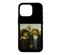 Grenouille avec Coupe de Cheveux Bob American Gothic Gen Z Portrait de Ferme Coque pour iPhone 16 Pro