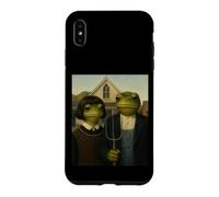 Grenouille avec Coupe de Cheveux Bob American Gothic Gen Z Portrait de Ferme Coque pour iPhone XS Max