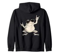 Grenouille avec Lunettes de Soleil Rock on Pose Sweat à Capuche