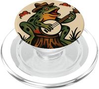 Grenouille Banjo Tatouage Flash Vintage Classique American Tatouages PopSockets PopGrip pour MagSafe