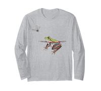Grenouille botanique dans l'eau regardant Une Proie Cottagecore Girls Manche Longue