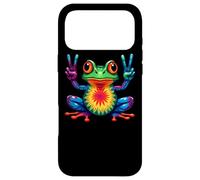 Grenouille colorée tie-Dye Signe de Paix Couleur Art Cool Hippie Grenouille Coque pour iPhone 17 Pro Max