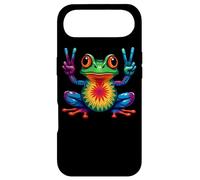 Grenouille colorée tie-Dye Signe de Paix Couleur Art Cool Hippie Grenouille Coque pour iPhone Air