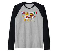 Grenouille Coquí Porto Rico Aigle mexicain Drapeau Mexique Manche Raglan