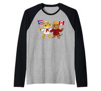 Grenouille Coquí Porto Rico Castor canadien Drapeau Canada Manche Raglan