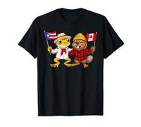 Grenouille Coquí Porto Rico Castor canadien Drapeau Canada T-Shirt