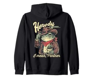 Grenouille Cowboy Western Howdy Pardner Rétro Vintage Sweat à Capuche