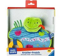 Ravensburger ministeps 4156 Knister-Frosch, Schmusetuch mit Beißring und Knister-Geräusch, Baby Spielzeug ab 0 Monate