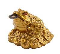 Grenouille d'argent, Chinois Feng Shui Richesse Porte-Bonheur Grenouille Monnaie Crapaud, Porte-Bonheur Grenouille de Richesse pour Caisse Enregistreuse, Bureau, Pendaison de Crémaillère,(Bronze)