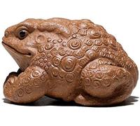 Grenouille d'argent Feng Shui Grenouille de Richesse à Trois Pattes ou Statue de Crapaud d'argent Décor Feng Shui 5,7 "Pouces x 3,6" Pouces Décorations de Grenouille d'argent