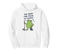 Grenouille de Hockey Amusante We Drop The Puck At Dawn Sweat à Capuche