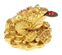 Grenouille de jade avec pièce de monnaie dans la bouche, grenouille d'argent en or et crapaud feng shui argent grenouille avec une finen fine toad figurines de charme de richesse grenouille de g