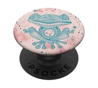 Grenouille de méditation spirituelle Rose énergie Zen Bleue Pleine Conscience PopSockets PopGrip Adhésif
