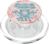 Grenouille de méditation spirituelle Rose énergie Zen Bleue Pleine Conscience PopSockets PopGrip pour MagSafe