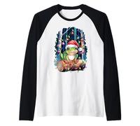 Grenouille De Noël avec Chapeau De Père Noël, Mignonne Manche Raglan