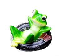 Grenouille décorative auto-flottante fabriquée à partir de résine pour améliorer l'esthétique du jardin des étangs et des jardins aquatiques (grenouille circulaire de natation)