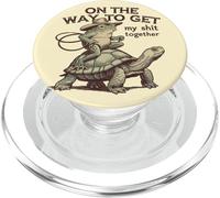 Grenouille drôle chevauchant Une Tortue Humoristique PopSockets PopGrip pour MagSafe