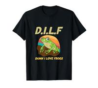 Grenouille drôle DILF Damn I Love Frogs Amoureux des Amphibiens T-Shirt Graphique avec Valeur