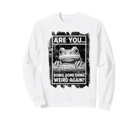 Grenouille drôle regardant sur Un Journal Faisant Quelque Chose de Bizarre à Nouveau Sweatshirt