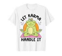 Grenouille en méditation Amusante « Let Karma Handle It » - Mignon Escargot de Yoga T-Shirt