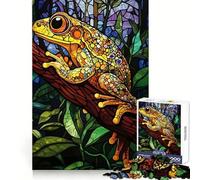 Grenouille en vitrail, Puzzle de 1000 pièces pour Adolescents, Jeu de réflexion et de complicité, pièce de Collection Artistique découpée avec précision 50x75cm