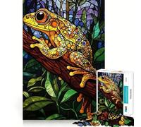 Grenouille en vitrail, Puzzle de 1000 pièces pour Adolescents, Jeu de réflexion et de complicité, pièce de Collection Artistique découpée avec précision 50x75cm