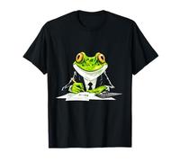 Grenouille espace de travail écriture mignon portrait motif animal art grenouille T-Shirt