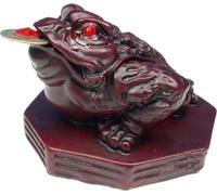 Grenouille Feng Shui porte-bonheur rouge -- 200 g ; 8 cm