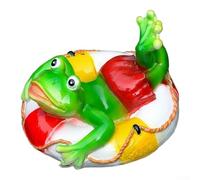 Grenouille flottante avec position de repos naturelle pour étangs, jardins aquatiques, fontaines et paysages aquatiques (grenouille allongée)
