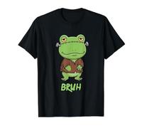 Grenouille Frankenstein Bruh Halloween T-Shirt Graphique avec Valeur, Homme, Noir, S