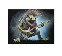 Grenouille Heavy Metal,Jigsaw Puzzle 1000 Pièces Puzzles Adultes Enfants Intéressant 1000 Pièces Puzzle Personnalisé Jouets(50x70cm)-AD30