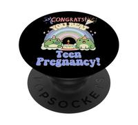 Grenouille humoristique pour 20e anniversaire Congrats You Beat Teen Grossesse PopSockets PopGrip Adhésif