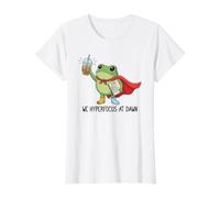 Grenouille introvertie surstimulée Nous hyperfocus à l'aube T-Shirt Graphique avec Valeur, Femme, Blanc, S