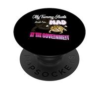 Grenouille- J'Ai Mal au Ventre et Je suis en colère Contre Le mème Government Frog PopSockets PopGrip Adhésif