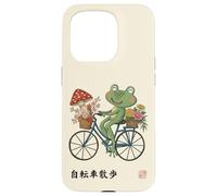 Grenouille Japonaise à vélo Cottagecore Floral Garden Coque pour iPhone 15 Pro