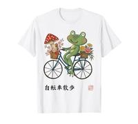 Grenouille Japonaise à vélo Cottagecore Floral Garden T-Shirt