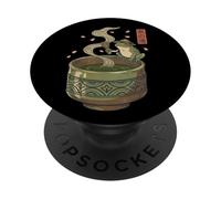 Grenouille Japonaise Matcha Tea Time Thé Vert Ukiyo-e Cottagecore PopSockets PopGrip Adhésif